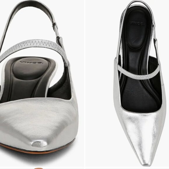 Vince Silver Slingback Heels - Picture 6 of 7